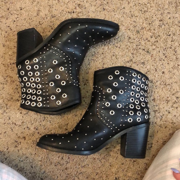 Forever 21 Shoes - Black Grommet Boots